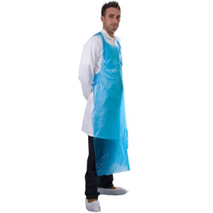 Supertouch PE Aprons Flat Packed - 100 Micron - Blue