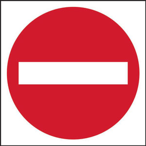 No Entry Symbol Sign - 3mm Foamex Board (400 x 400mm)