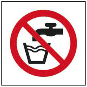 No Drinking Water Symbol Sign - PVC (100mm x 100mm)