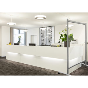 Mobile Partition Wall, Acrylic Glass, 1200x1500mm