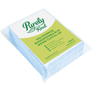 Purely Kind Eco Multipurpose Wiping Cloths Blue Pack of 50