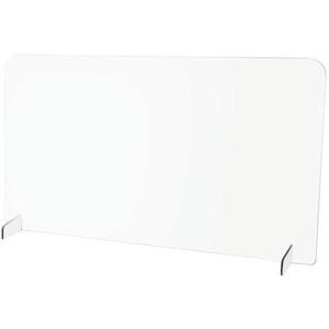 White Plastic 4mm Sneeze Screen with Feet - 1400x600mm