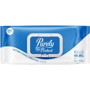 Purely Protect Antibacterial & Virucidal Wipes (Pack of 100 wipes)