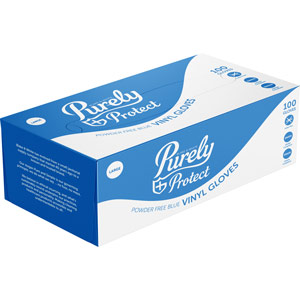 Purely Protect Vinyl Gloves Blue Large Box of 100