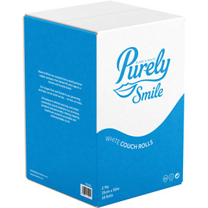 Purely Smile Couch Roll 25cm x 50m 2ply White Pack of 18