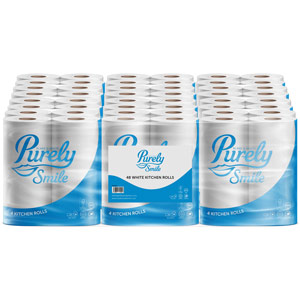 Purely Smile Kitchen Roll 2ply 10m White Pack of 48 Rolls