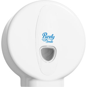 Purely Smile Mini Jumbo Toilet Roll Plastic Dispenser White