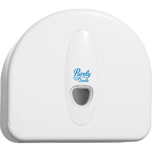 Purely Smile Jumbo Toilet Roll Plastic Dispenser White