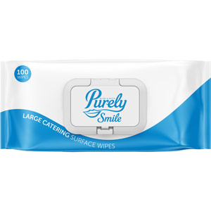 Purely Smile Large Catering Surface Wipes Pack of 100