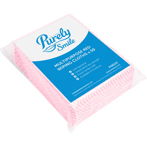 Purely Smile Multipurpose Wiping Cloths Red Pack of 50