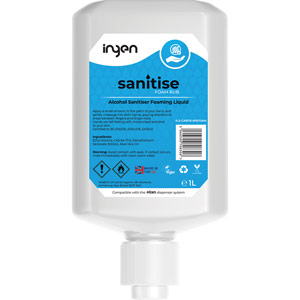 Elixa Sanitise Foam Rub - Alcohol Hand Sanitiser (Foaming Liquid) Cartridges