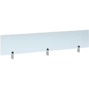 Clear Acrylic Desktop Screen Topper - 1600x300mm (White Brackets)
