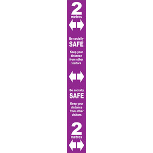Purple Social Distancing Self Adhesive Semi Rigid PVC Floor Distance Marker (800 x 100mm)