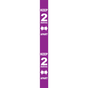 Purple Social Distancing Self Adhesive Semi Rigid PVC Wall Distance Marker (800 x 75mm)