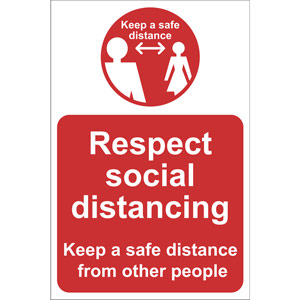 Lightweight and Sturdy Correx A-Board (Red) - Respect Social Distancing Keep A Safe Distance