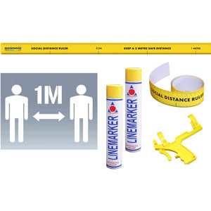 Social Distancing Stencil Kit - 1m Symbol - Yellow