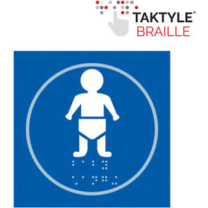 Baby Symbol Braille Sign - Self-Adhesive Taktyle - Blue (150mm x 150mm)