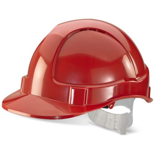 Economy Vented Safety Helmet Red