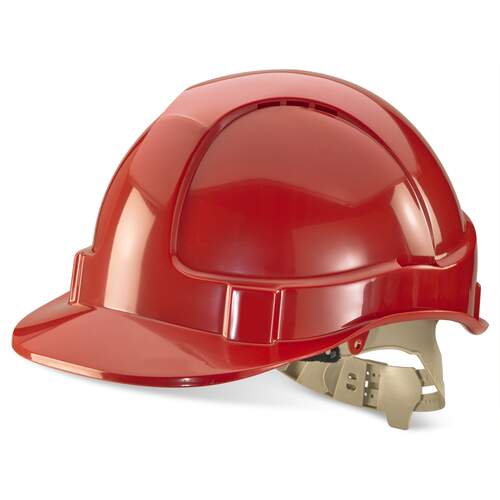 Comfort Vented Safety Helmet Red