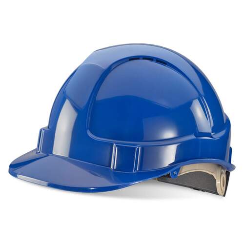 Wheel Ratchet Vented Safety Helmet  Blue