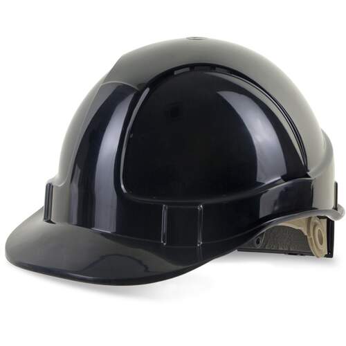 Wheel Ratchet Vented Safety Helmet  Black