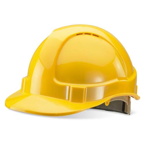 Wheel Ratchet Vented Safety Helmet  Yellow