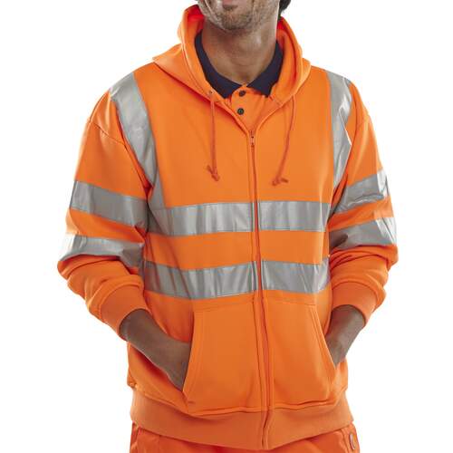 Zip-Up Hooded Sweatshirt Orange