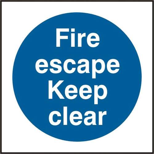 Fire Escape Keep Clear Sav Pk5 100mm X 100mm