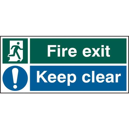 Fire Exit Keep Clear Rpvc(Pk5) 450mm X 200mm
