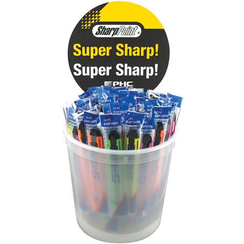 Counter Top Display Bucket C/W 75 Assorted Snap Off Knives