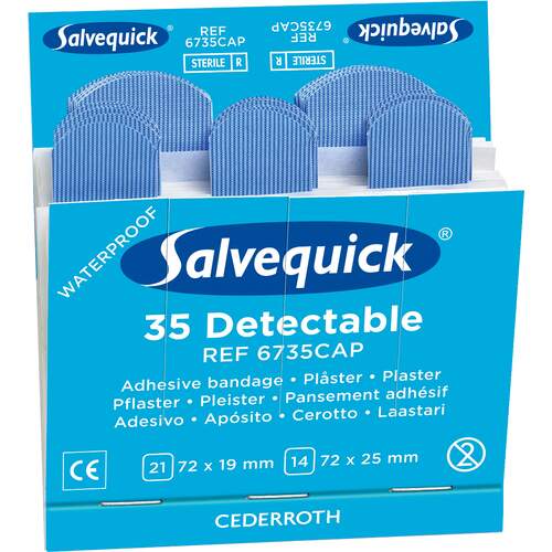 Salvequick Blue Detectable Plasters Refill