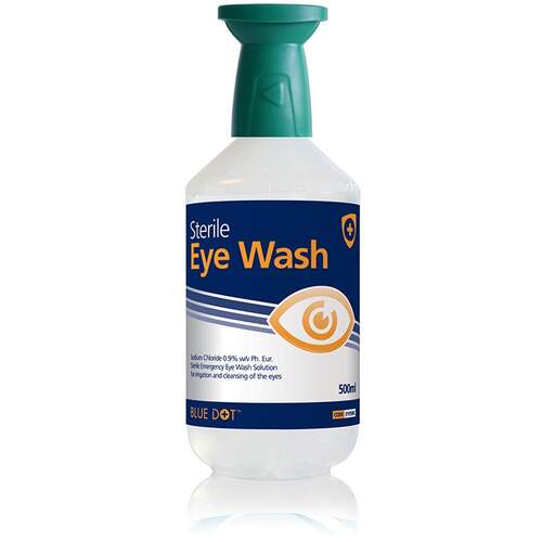 Blue Dot Eyewash Bottle 500ml C/W Cap