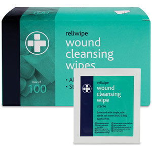 Reliwipe Moist Saline Cleansing Wipes Sterile - White