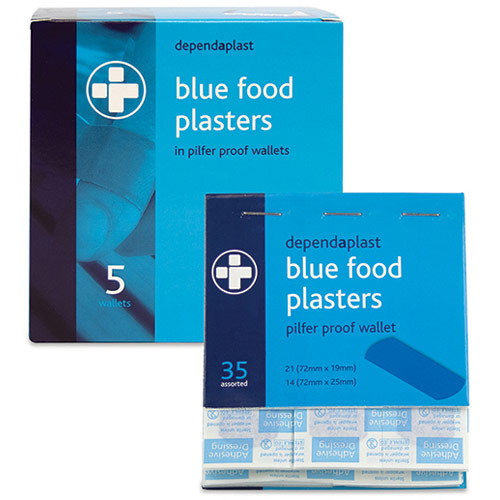 Dependaplast Blue Detectable Pilfer Proof Plaster Box 5X 40