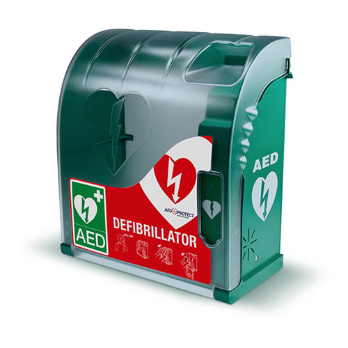 Aivia 210 Defibrillator Cabinet C/W Heating & Alarm Green