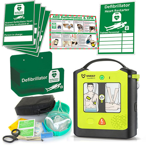 Vivest Power Beat Semi-Auto Defibrillator Indoor Package Green