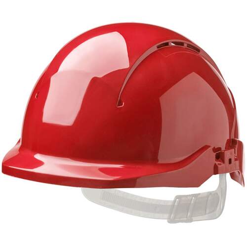 Concept Reduced Peak Vented Safety Helmet Red