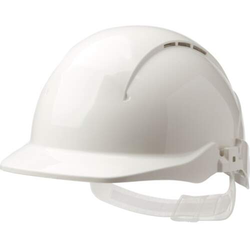 Concept Core Full Peak White Slip Ratchet Vented Helmet