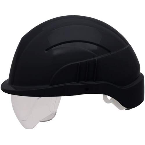 Vision Plus Safety Helmet With Integrated Visor Black