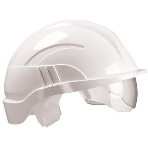 Vision Plus Safety Helmet  Integrated Visor White