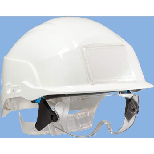 Spectrum Safety Helmet White C/W Integrated Eye Protection White