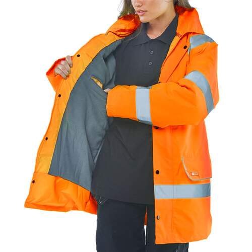 Fleece Lined Traffic Jacket Orange