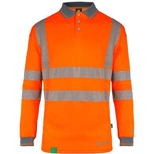 Envirowear Hi-Vis Polo Shirt Long Sleeve Orange