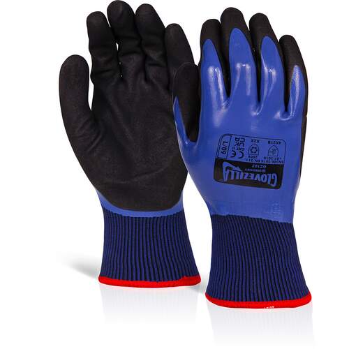 Glovezilla Waterproof Thermal Nitrile Glove - Blue