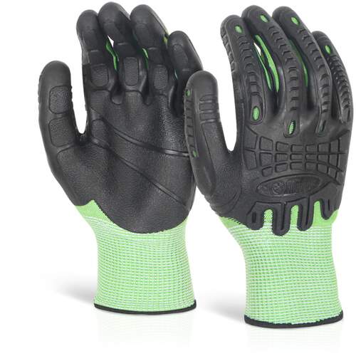 Cut Resistant Fully Coated Impact Glove Green