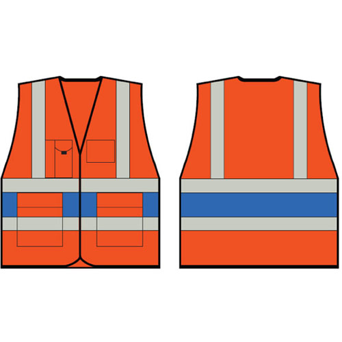 Orange Executive Vest With Royal Blue Band