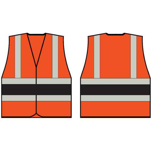 Orange Wceng Vest With Black Band Sml