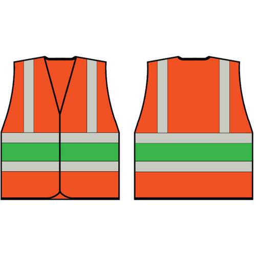 Orange Wceng Vest With Green Band