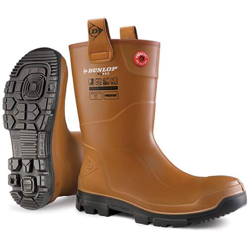 Dunlop Purofort Rigpro Full Safety Fur Lined - Tan