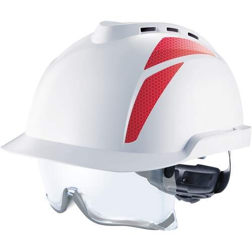 V-Gard 930 Vented Helmet C/W Integrated Spec White/Red